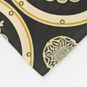 Ingewikkelde gouden mandala-ontwerp fleece deken (Hoek)