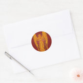 Ingewikkelde Gouden Rode Tribal Maagd Ronde Sticker (Envelop)