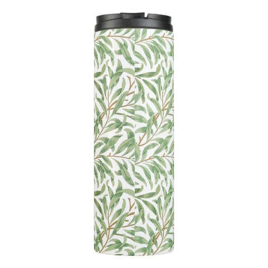 Ingewikkelde  Greenery Pattern Custom Name Thermosbeker (Achterkant)
