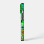 Ingewikkelde groene texturen iPhone 15 case (Linkerkant)