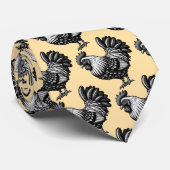 Ingewikkelde haan illustratie stropdas (Opgerold)