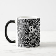 Ingewikkelde Halloween Doodle Patroon met Dark Sym