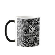 Ingewikkelde Halloween Doodle Patroon met Dark Sym