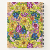 Ingewikkelde Hand-Drawn Flowers Naam en Initiaal Notitieboek (Achterkant)