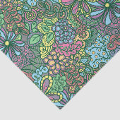 Ingewikkelde handgetekende bloemfantasie tissuepapier (Detail)