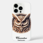 Ingewikkelde houten sneeuw uil snijwerk Case-Mate iPhone case (Achterkant)