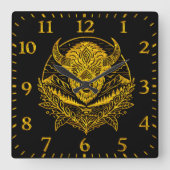 Ingewikkelde illustratie van een gouden bizon in N Vierkante Klok (Voorkant)