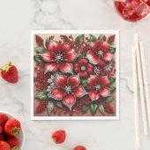 Ingewikkelde juweel versierde bloemendesign servet (Insitu)