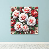 Ingewikkelde juweel versierde bloemontwerp canvas afdruk (Insitu (Houten vloer))