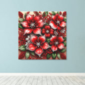 Ingewikkelde juweelversierde bloemontwerp canvas afdruk (Insitu (Houten vloer))