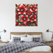 Ingewikkelde juweelversierde bloemontwerp canvas afdruk (Insitu (Slaapkamer))