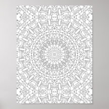 Ingewikkelde Kaleidoscoop Mandala Kleurplaat