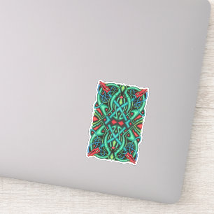 Ingewikkelde Keltische Dragon Knot Jewel Tone Kleu Sticker