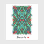 Ingewikkelde Keltische Dragon Knot Jewel Tone Kleu Sticker (Vel)