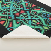 Ingewikkelde Keltische knoop ontwerp rode draak ho Sherpa Deken (3/4)