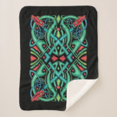 Ingewikkelde Keltische knoop ontwerp rode draak ho Sherpa Deken (Voorkant)