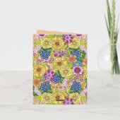 Ingewikkelde Kleurrijke Bloemen Foliage Moederdag Kaart (Achterkant)