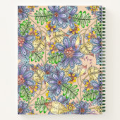 Ingewikkelde Kleurrijke Bloemen Naam en Initiaal L Notitieboek (Achterkant)