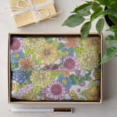 Ingewikkelde kleurrijke handgetekende bloemen en b tissuepapier (Geschenk)