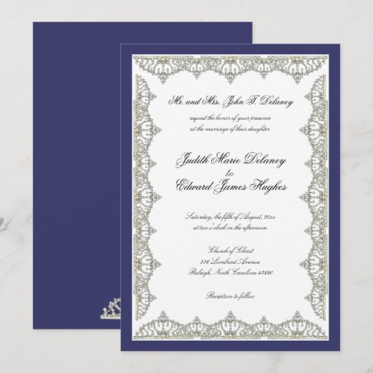 Ingewikkelde koninklijke uitnodiging tot weduwen r (Voorkant / Achterkant)