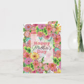 Ingewikkelde levendige handgetekende bloemen Moede Kaart (Voorkant)