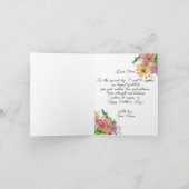 Ingewikkelde levendige handgetekende bloemen Moede Kaart (Binnen)