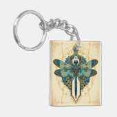Ingewikkelde Libelle Kunst Sleutelhanger (Voorkant Links)
