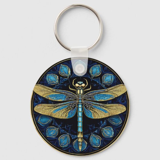 Ingewikkelde Libelle Kunst Sleutelhanger (Voorkant)