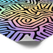 Ingewikkelde Lichtgevende Tessellation Behang Poster (Hoek)