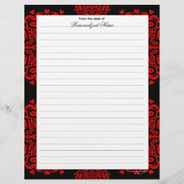 Ingewikkelde liefdesnotities - zwart gevoerd briefhoofd