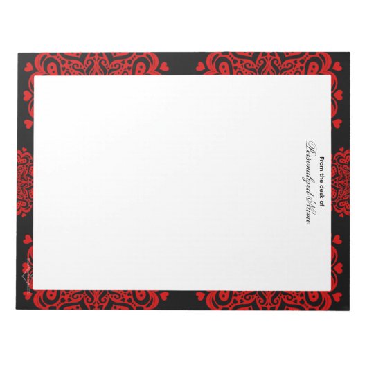 Ingewikkelde liefdesnotities - zwart ongevoerd Not Notitieblok (Voorkant)