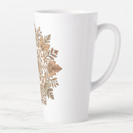 Ingewikkelde Mandala Bloemige Bruine Tinten Kunst Latte Mok