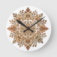 Ingewikkelde Mandala Bloemige Bruine Tinten Kunst