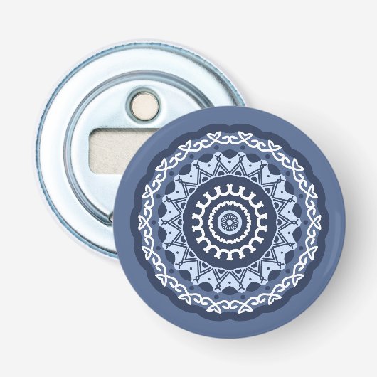 Ingewikkelde Mandala Design knop flesopener Button Flesopener (Voorkant)