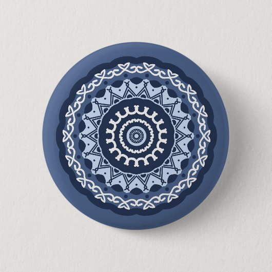 Ingewikkelde Mandala Design-knop Ronde Button 5,7 Cm (Voorkant)