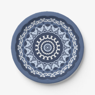 Ingewikkelde Mandala Design papieren borden Bordje