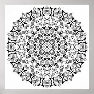 Ingewikkelde Mandala met Herhalende Oog Motief Lag Poster