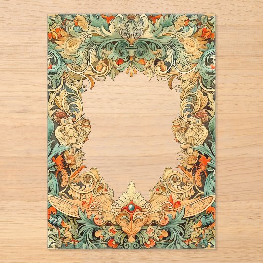 Ingewikkelde motief filigraan acryl overlay acryl uitnodigingen (Voorkant)