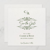 Ingewikkelde ontwerp Monogram Trouwen Save the Dat (Voorkant / Achterkant)