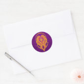 Ingewikkelde Paarse en gele Tribal Gemini Ronde Sticker (Envelop)