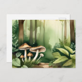 Ingewikkelde paddenstoel met zachte groene was briefkaart (Voorkant / Achterkant)