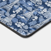 Ingewikkelde Parijse Blauwe Toile patterned Bureaumat (Hoek)