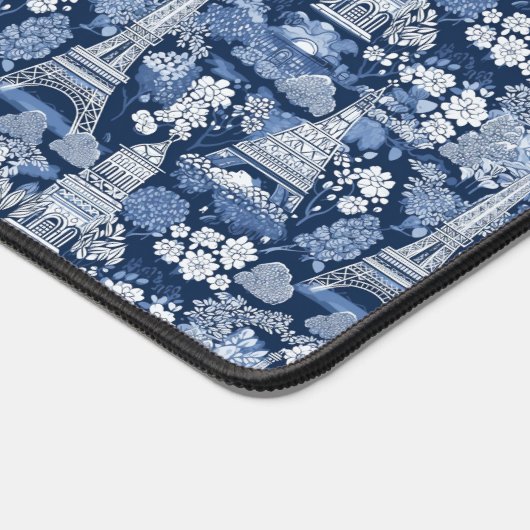 Ingewikkelde Parijse Blauwe Toile patterned Bureaumat (Hoek)