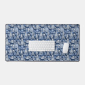 Ingewikkelde Parijse Blauwe Toile patterned Bureaumat (Keyboard & Muis)