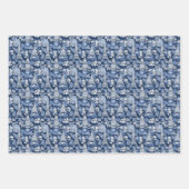 Ingewikkelde Parijse Blauwe Toile patterned Inpakpapier Vel (Voorkant 3)