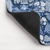 Ingewikkelde Parijse Blauwe Toile patterned Muismat (Hoek)