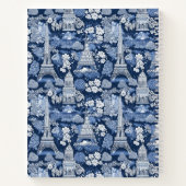 Ingewikkelde Parijse Blauwe Toile patterned Notitieboek (Achterkant)
