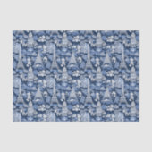 Ingewikkelde Parijse Blauwe Toile patterned Tissuepapier (Voorkant)