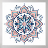 Ingewikkelde pastelbloem Mandala Poster (Voorkant)