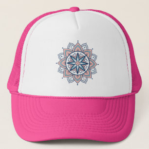 Ingewikkelde pastelbloem Mandala Trucker Pet